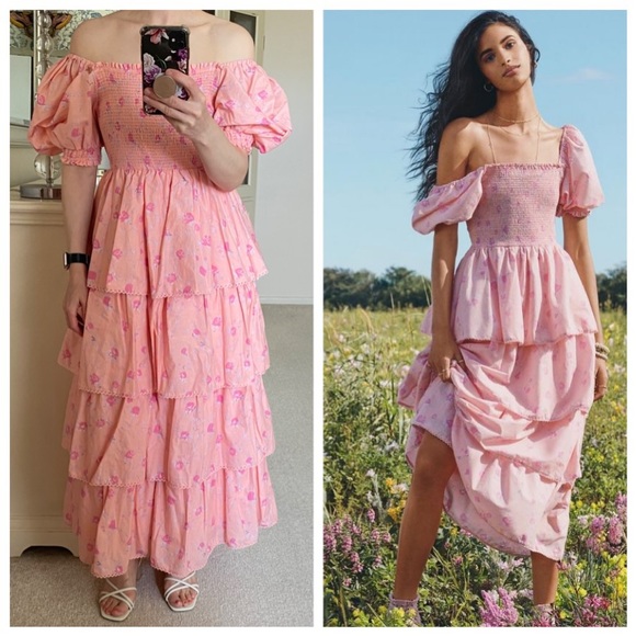 LoveShackFancy for Target Simone Tiered Floral Dress XS - Picture 2 of 11